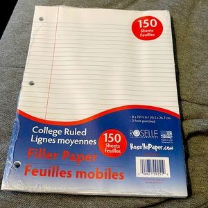 Roselle College Ruled Filler Paper